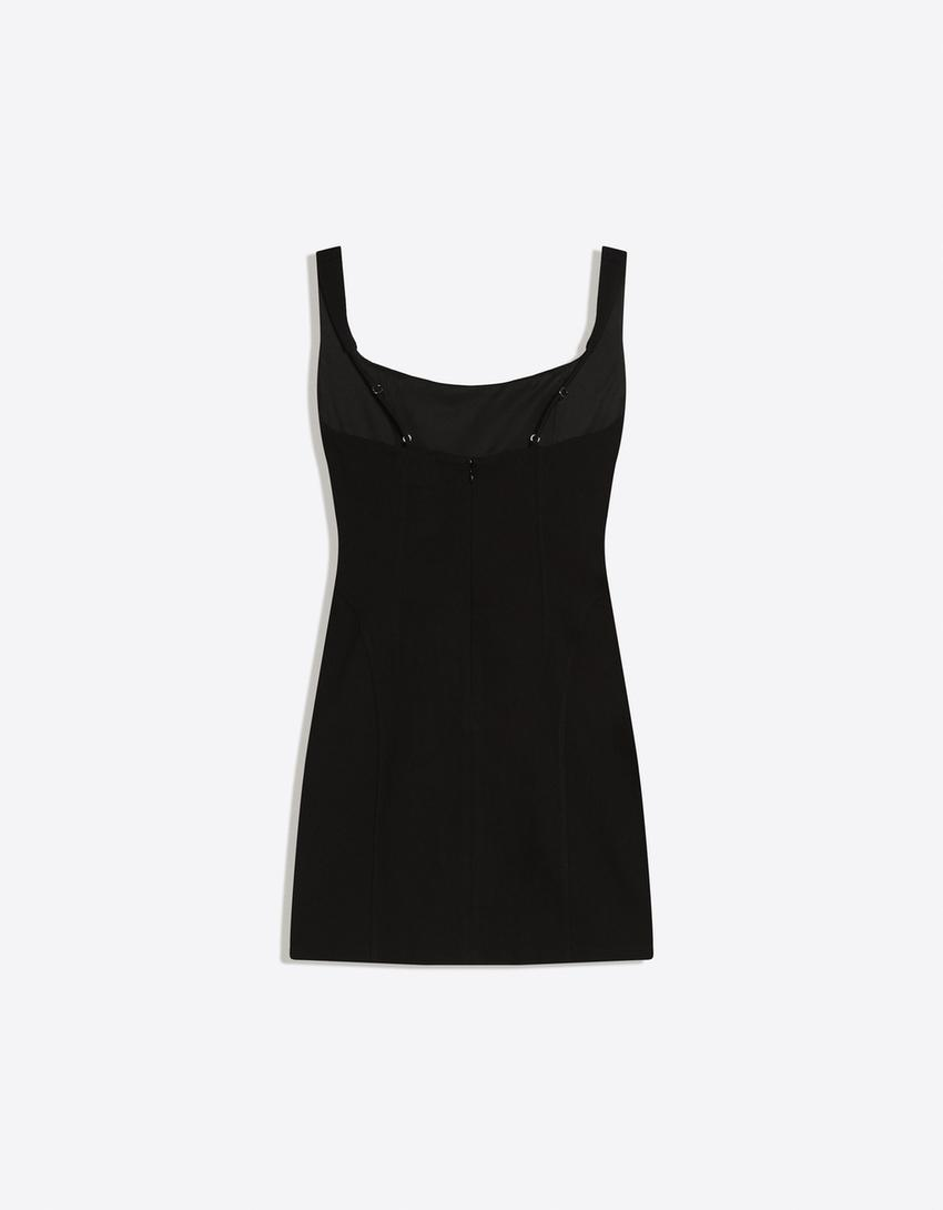 Vestido de alças curto de bengalina