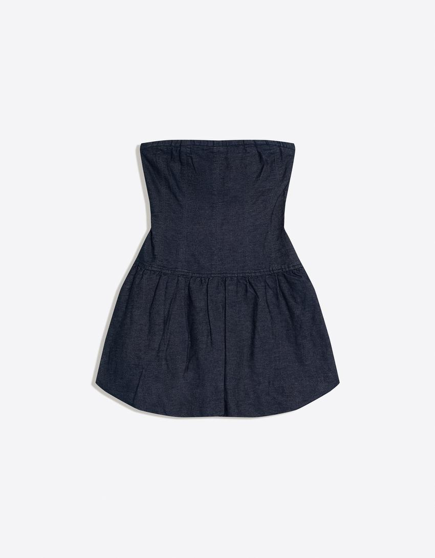 Vestido jeans mini globo