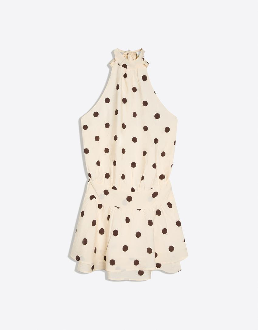 De volta em breve  Vestido mini halter