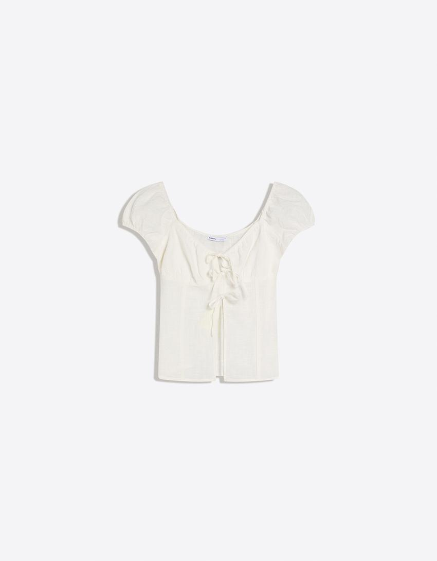 Blusa rústica com laços