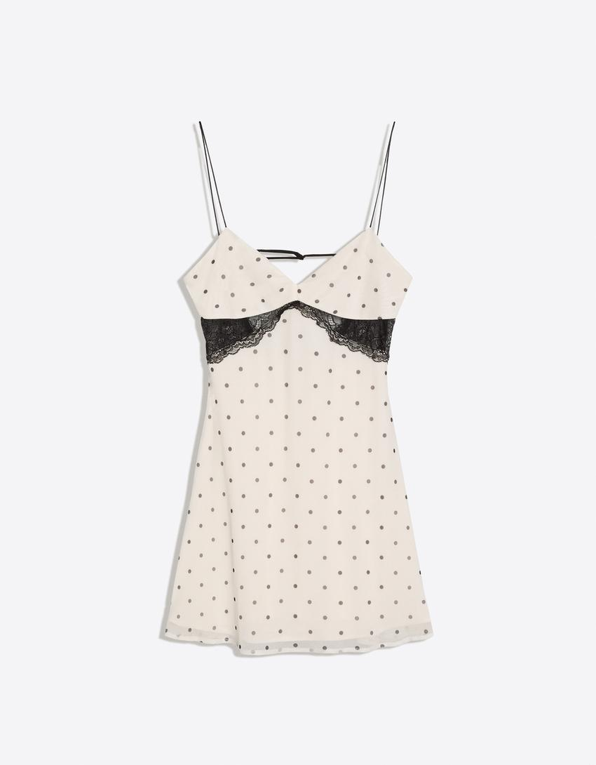 Minivestido de alças de tule