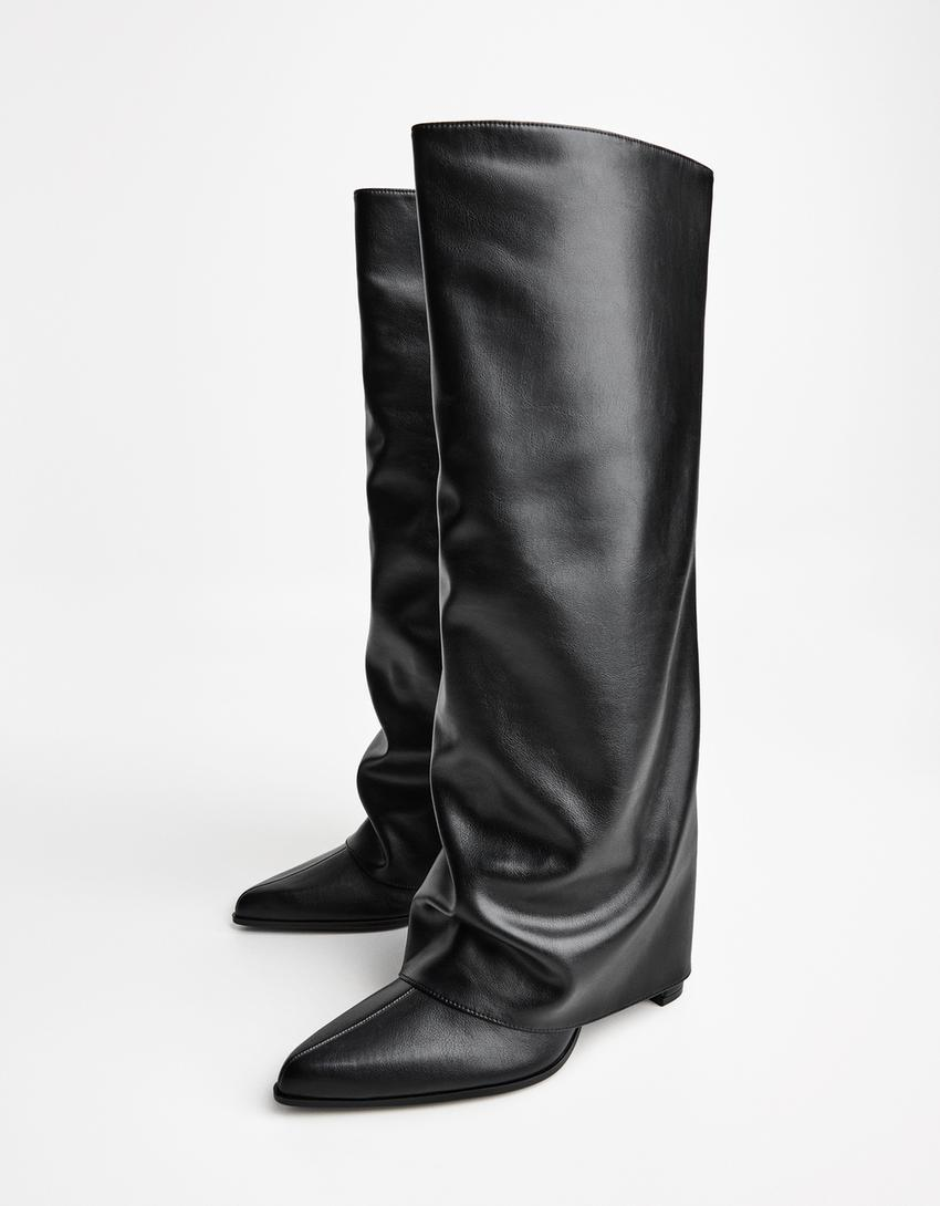 Bota de salto calça